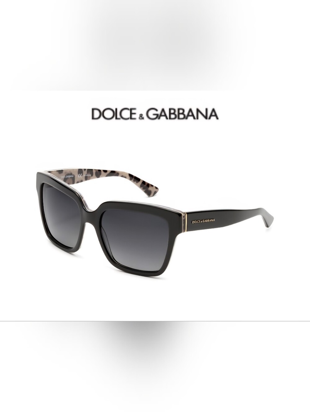 Dolce & Gabbana DG 4234 Sunglasses Black/Leo Polarized Grey Gradient